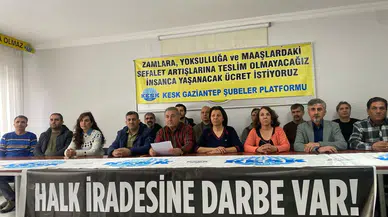 KESK Antep, kayyım politikalarını ve yasakları protesto etti