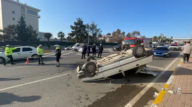 Şanlıurfa’da trafik kazası! otomobil devrildi, yaralılar var