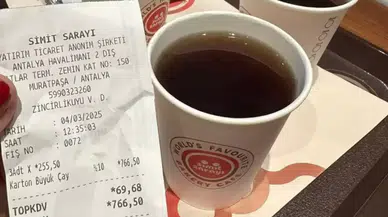 Antalya Havalimanı'nda çay fiyatları şok ediyor: 3 bardak çay için 766 TL ödendi
