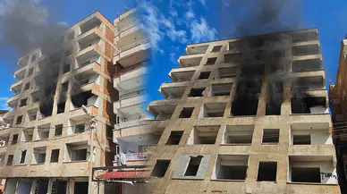 Diyarbakır'da ağır hasarlı binada çıkan yangın paniğe yol açtı
