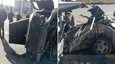 Kars'ta zırhlı polis aracı ile otomobil çarpıştı: 1 ölü, 5 yaralı