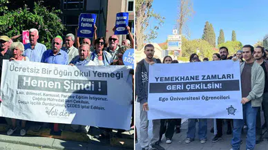 Ege Üniversitesi’ndeki yemekhane zammı protesto edildi