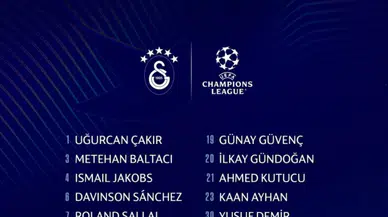 Galatasaray’ın Şampiyonlar Ligi kadrosu belli oldu