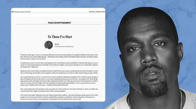 Kanye West’ten tam sayfa ilan vererek özür diledi