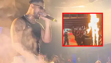 Lvbel C5 konserinde sahneye atlamaya çalışan dinleyici yandı