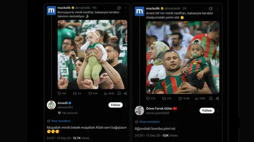 İki bebek paylaşımı, tribünlerdeki nefret ve sağduyu farkını gösterdi