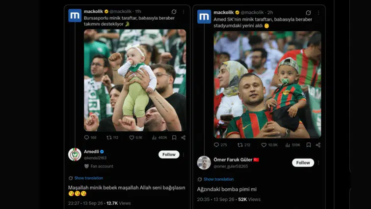 İki bebek paylaşımı, tribünlerdeki nefret ve sağduyu farkını gösterdi