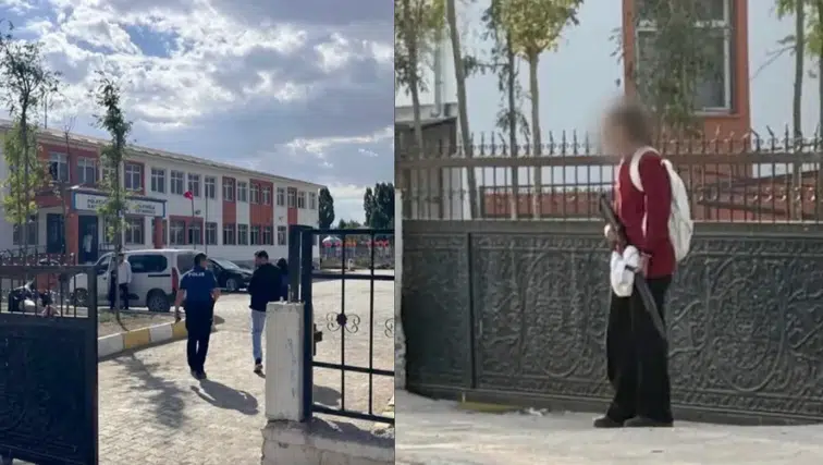 Van’da  7. sınıfta okuyan kız öğrenci okula pompalı tüfekle geldi