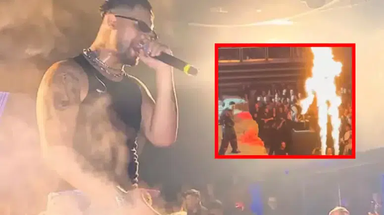 Lvbel C5 konserinde sahneye atlamaya çalışan dinleyici yandı