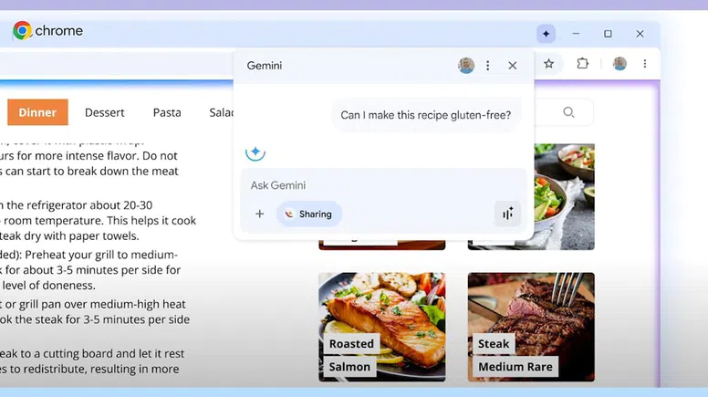 Google'dan Chrome yapay zeka desteği