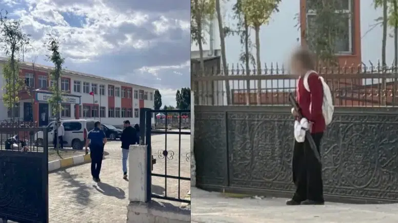 Van’da  7. sınıfta okuyan kız öğrenci okula pompalı tüfekle geldi