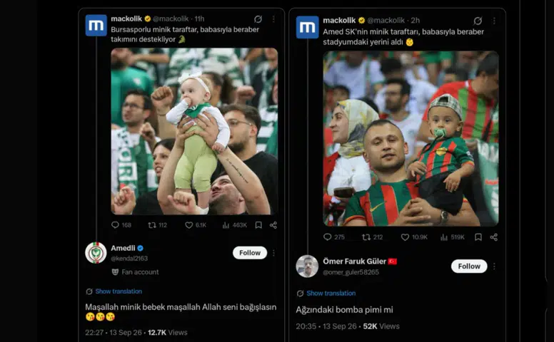 İki bebek paylaşımı, tribünlerdeki nefret ve sağduyu farkını gösterdi