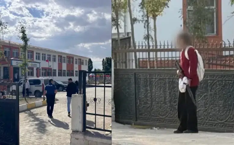 Van’da  7. sınıfta okuyan kız öğrenci okula pompalı tüfekle geldi