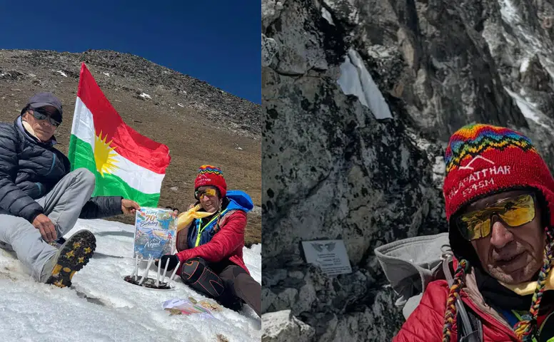 Kürt dağcı Muhammed Bawker, 70. yaşını Himalayalar’da 5 bin 643 metrede kutladı