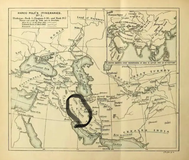 2. Marco Polo haritasından Van gölü ve civarının 13. yüzyılda Türkmen yurdu  olduğunu, 13. yüzyılda Kürtlerin ana yurdunun hala İrandaki Zagros dağları  olduğunu görüyoruz. 13 yüzyılda Musul Hakkari ve Şırnak cıvarında Kürtler