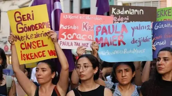 ANF | Women in Istanbul protest against sexual violence in Turkish deportation centers